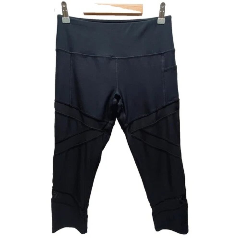 X by Gottex‎ Cropped Legging Women's Medium Black Activewear Pants Stretch GUC